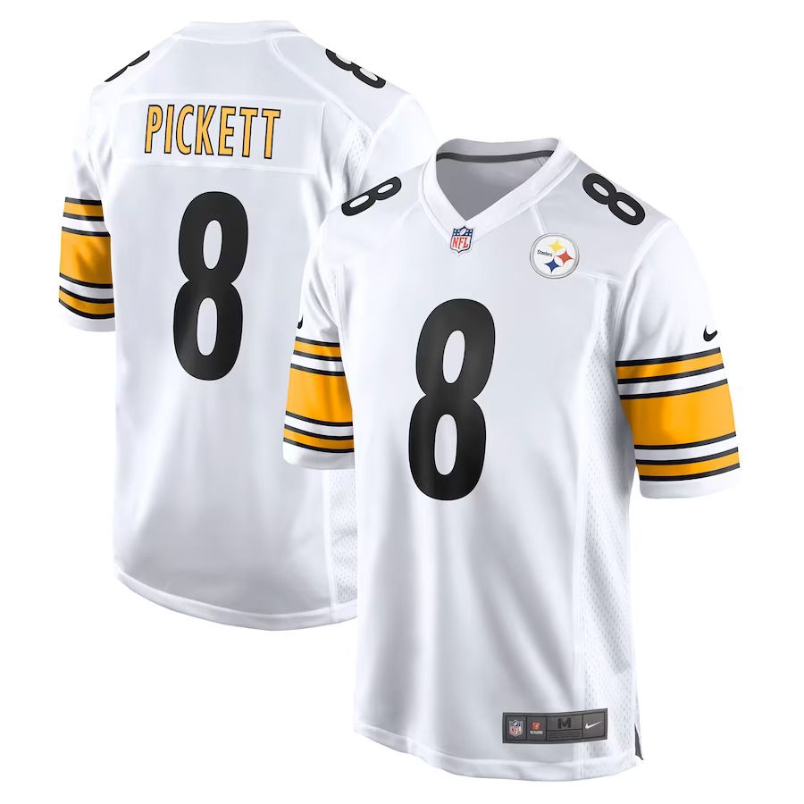Men Pittsburgh Steelers 8 Kenny Pickett Nike White Player Game NFL Jersey
